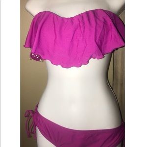 Oneill swimwear sz large fuchsia bandeau set